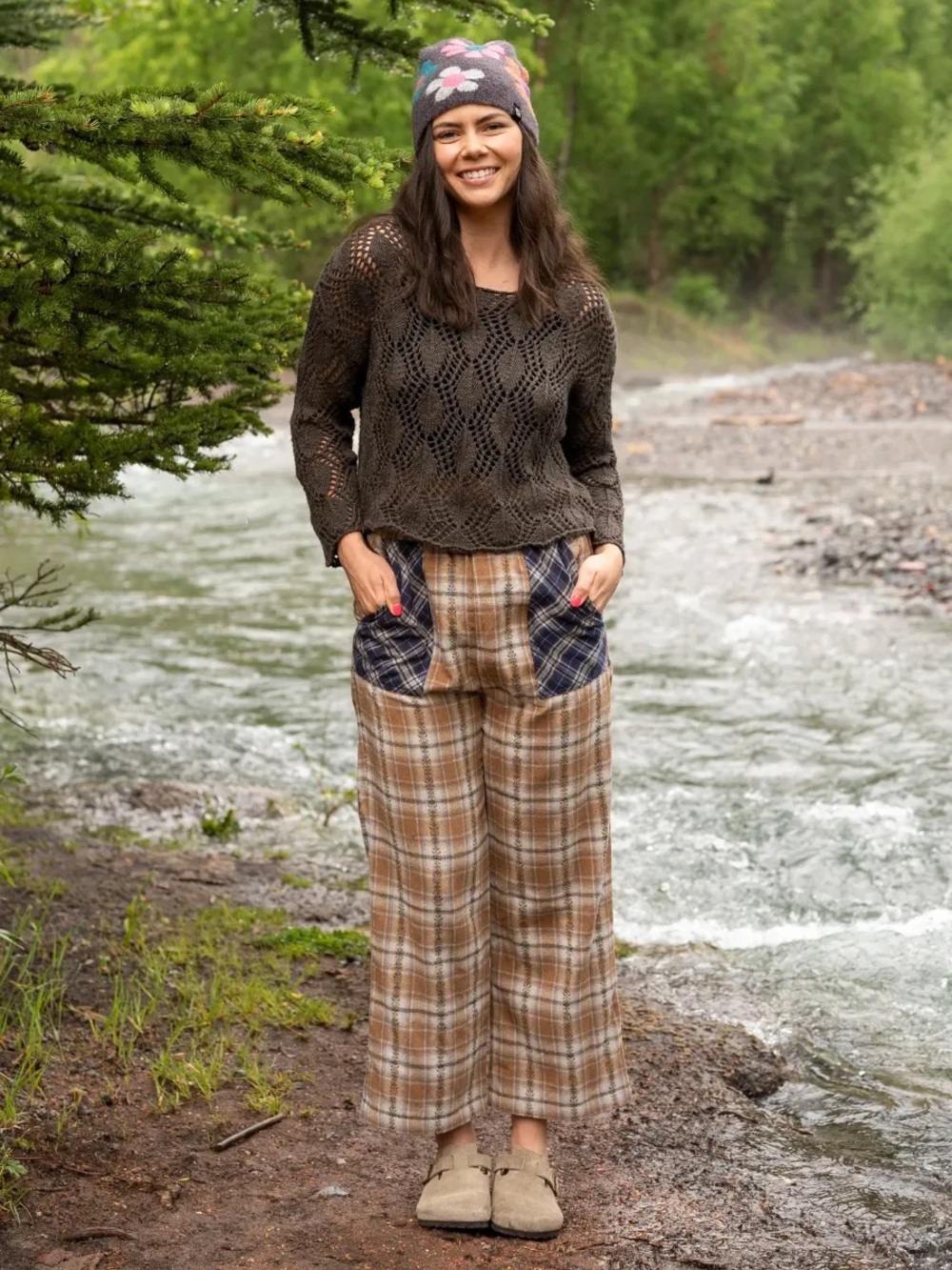 NATURAL LIFE Becket Flannel Plaid Patch Pocket Pants size Small - Picture 2 of 6